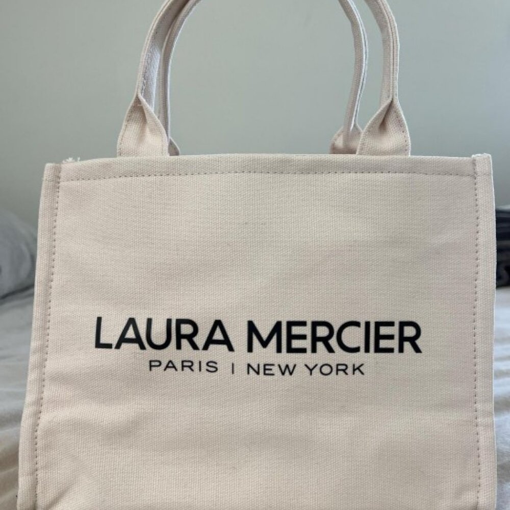 NWT Laura Mercier Paris/New York Mini  Canvas Tote Bag